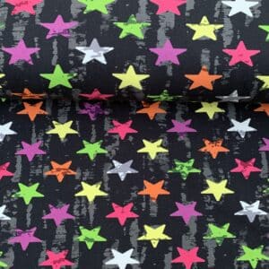 French Terry Druck Neon Sterne Stars