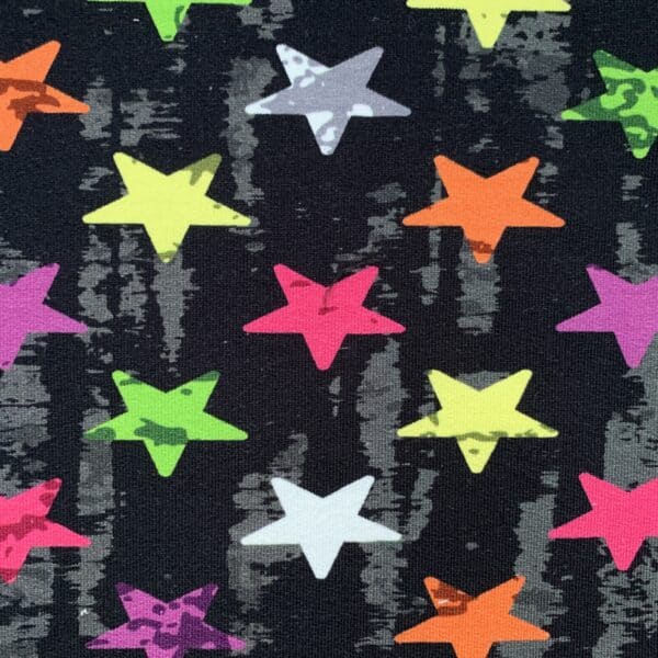 French Terry Druck Neon Sterne Stars