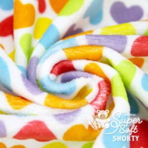 Plüschstoff Kullaloo, SOFT SHORTY – Kunterbunte Herzen