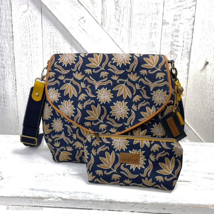 CANVAS Retro Flowers by Emjo-Design dunkelblau 315596