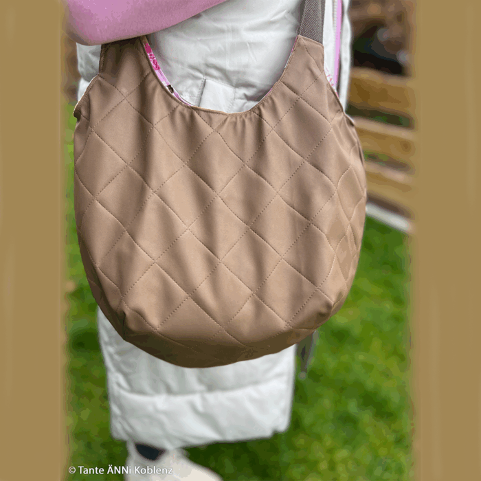 Kunstleder Debbie – Steppoptik in Schlamm | weiche Meterware für Taschen & Deko (synthetischer Ursprung) – Bild 5